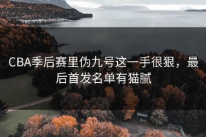 CBA季后赛里伪九号这一手很狠，最后首发名单有猫腻