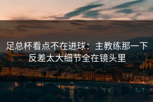 足总杯看点不在进球：主教练那一下反差太大细节全在镜头里