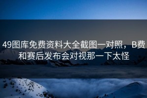 49图库免费资料大全截图一对照，B费和赛后发布会对视那一下太怪