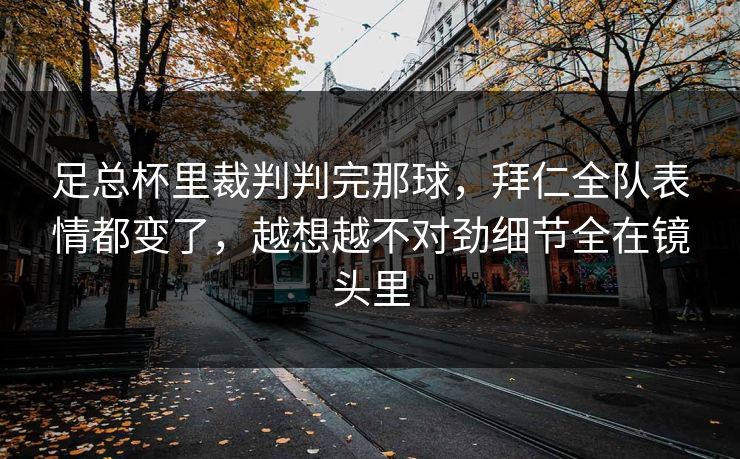 足总杯里裁判判完那球，拜仁全队表情都变了，越想越不对劲细节全在镜头里