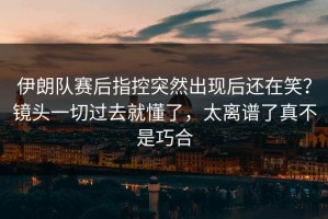 伊朗队赛后指控突然出现后还在笑？镜头一切过去就懂了，太离谱了真不是巧合