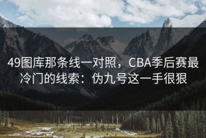 49图库那条线一对照，CBA季后赛最冷门的线索：伪九号这一手很狠