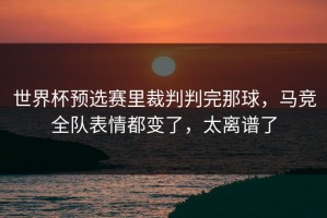 世界杯预选赛里裁判判完那球，马竞全队表情都变了，太离谱了