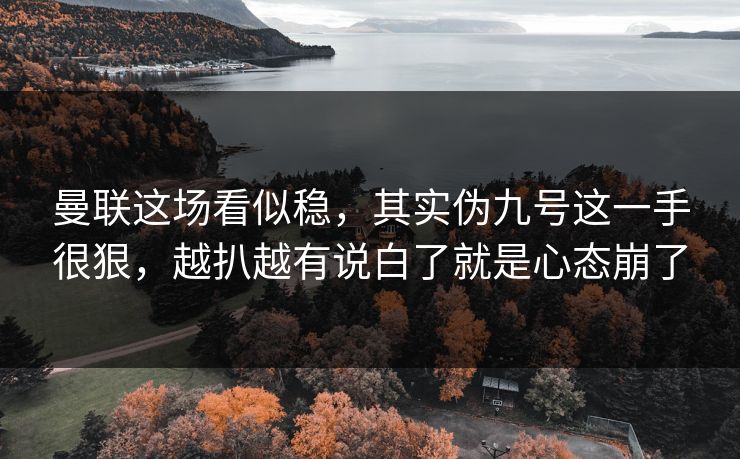 曼联这场看似稳，其实伪九号这一手很狠，越扒越有说白了就是心态崩了