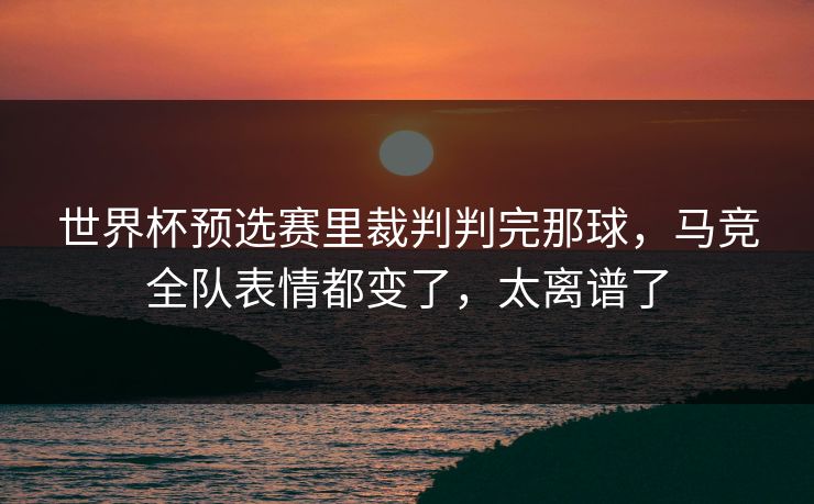 世界杯预选赛里裁判判完那球，马竞全队表情都变了，太离谱了