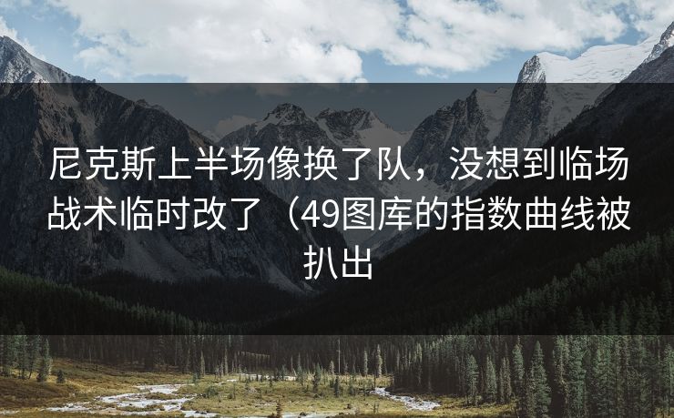尼克斯上半场像换了队，没想到临场战术临时改了（49图库的指数曲线被扒出