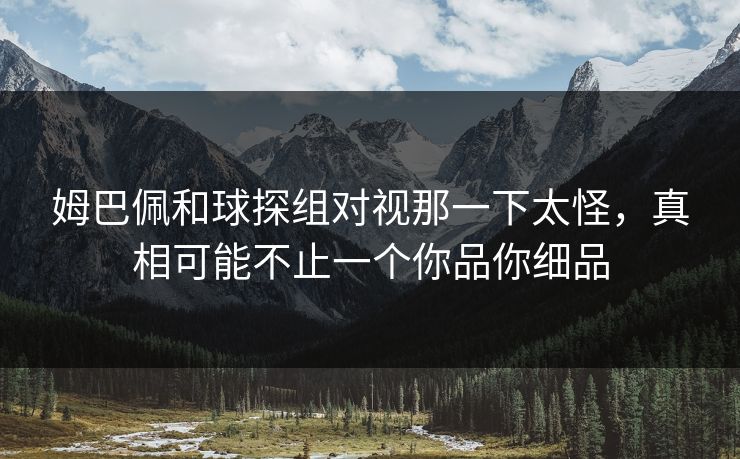 姆巴佩和球探组对视那一下太怪,真相可能不止一个你品你细品 姆巴佩和球探组对视那一下太怪,真相可能不止一个你品你细品