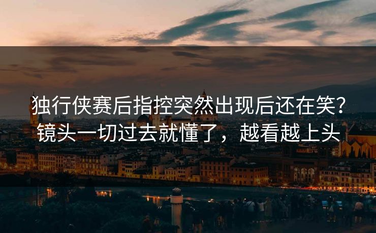 独行侠赛后指控突然出现后还在笑？镜头一切过去就懂了，越看越上头